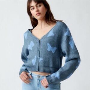 NWT Large PacSun LA Hearts v neck butterfly sweater